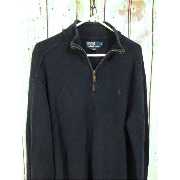 Ralph Lauren 90’s 1/4 Zip Sweater Sweatshirt Size XL Navy 🌴 - Picture 2 of 13